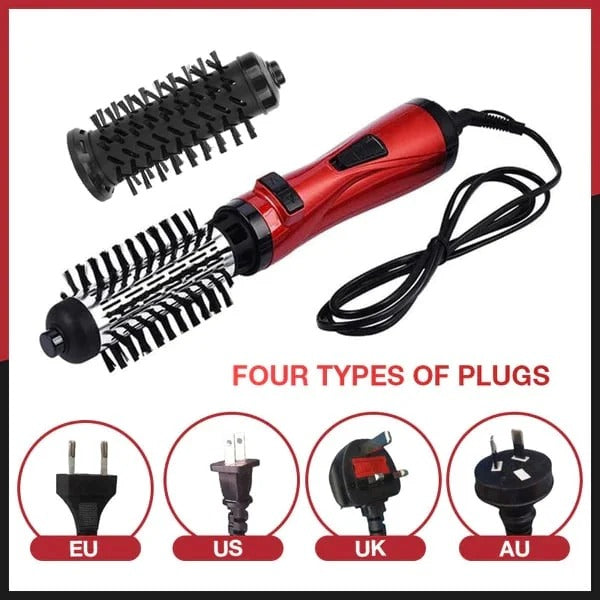 Brosse double pour coiffer et donner du volume à l’air chaud — Rotation à 360°, 3 réglages de chaleur