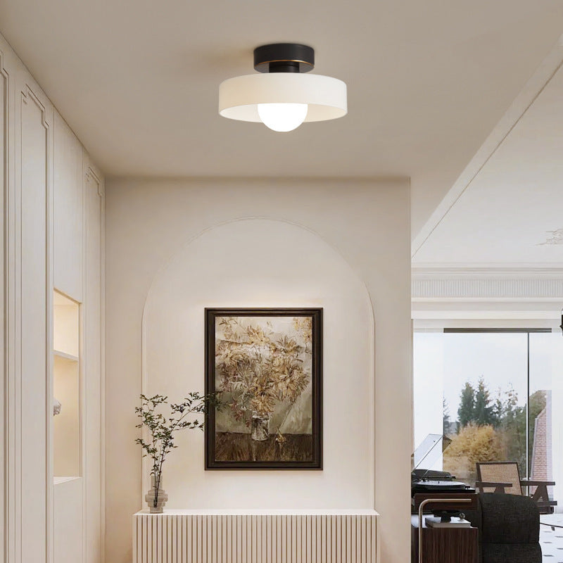 Semi Flush Ceiling Light — Round LED Glass Globe Fixture