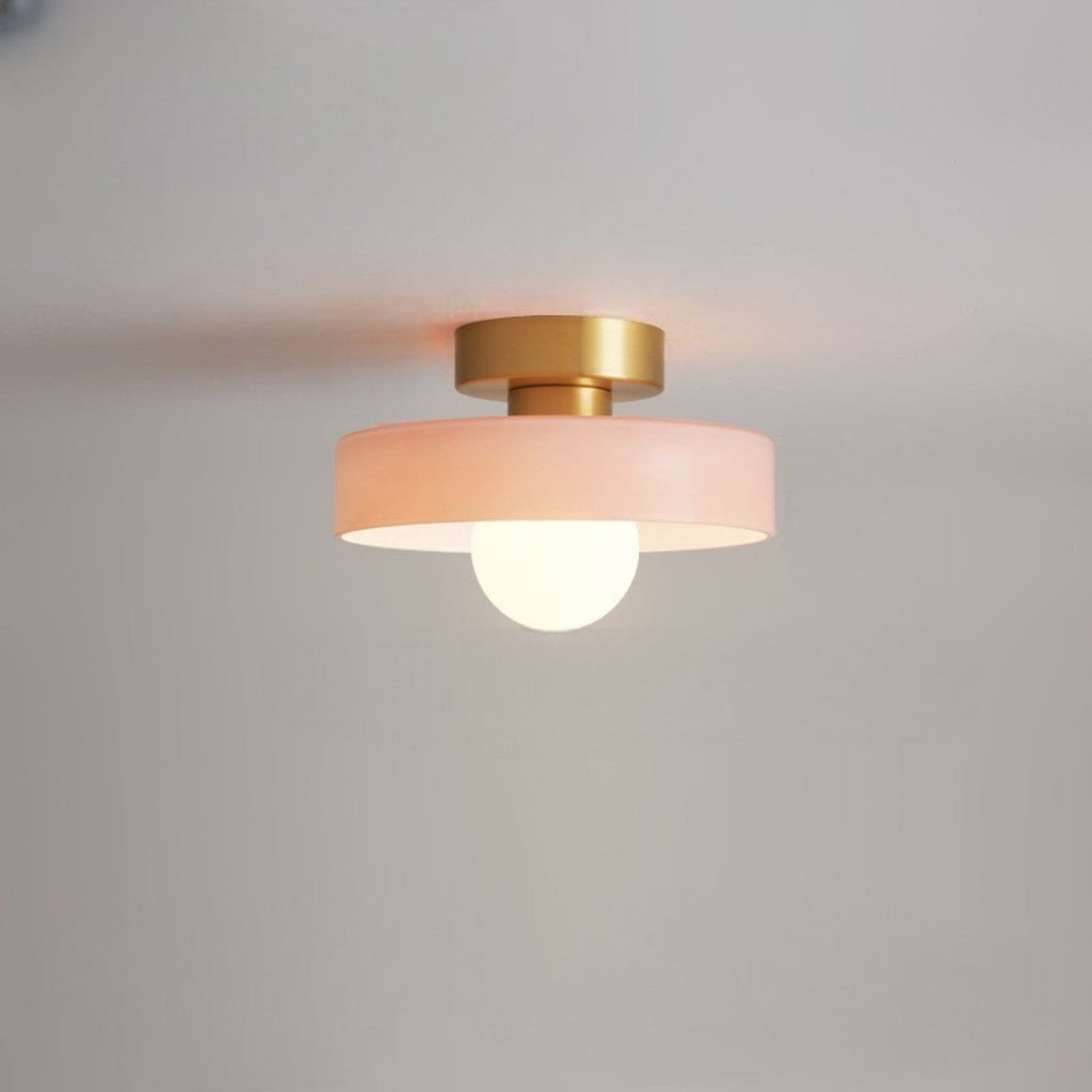 Semi Flush Ceiling Light — Round LED Glass Globe Fixture