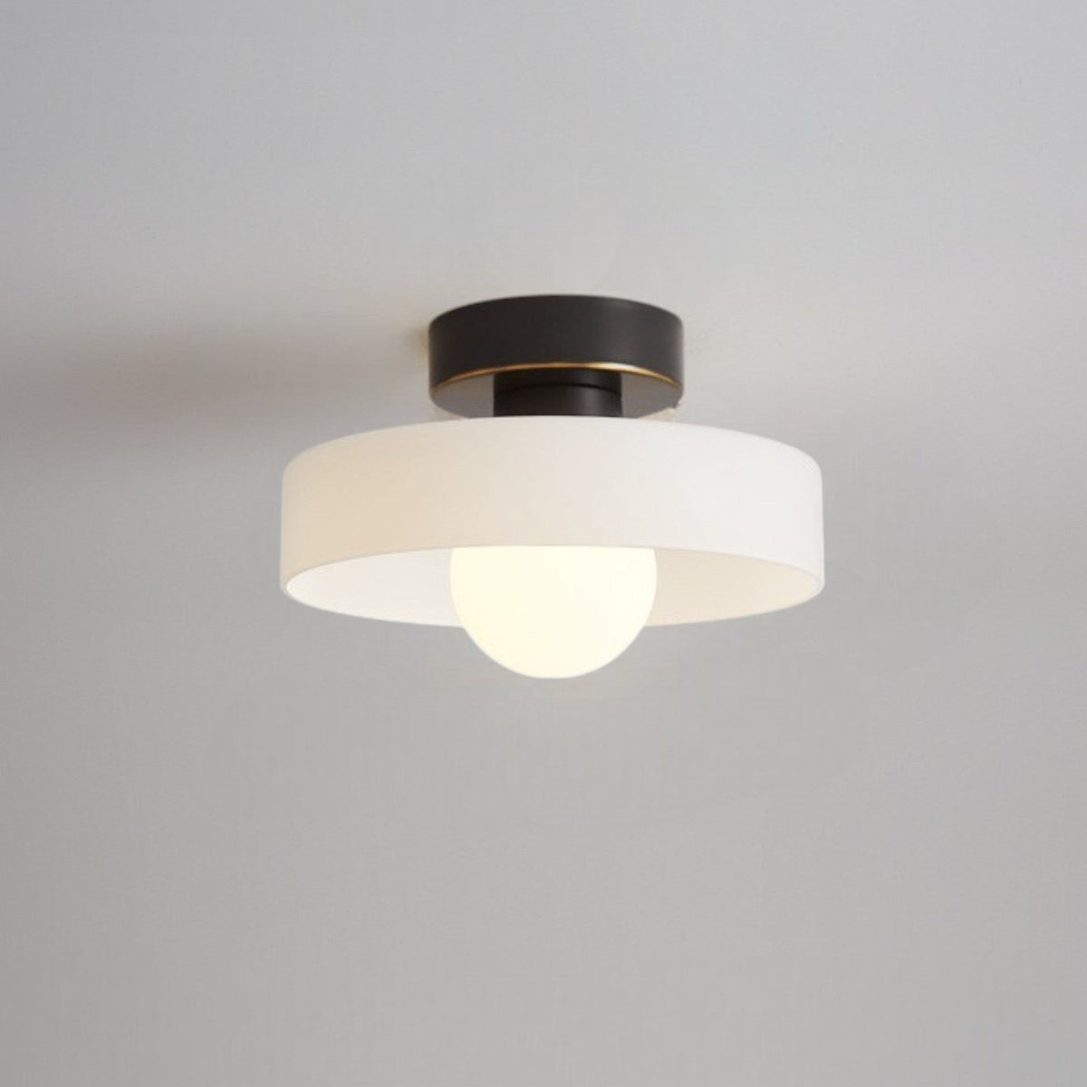 Semi Flush Ceiling Light — Round LED Glass Globe Fixture