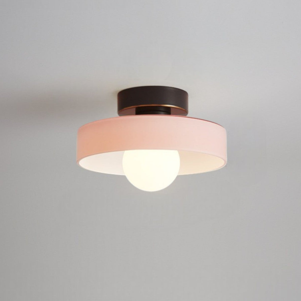Semi Flush Ceiling Light — Round LED Glass Globe Fixture