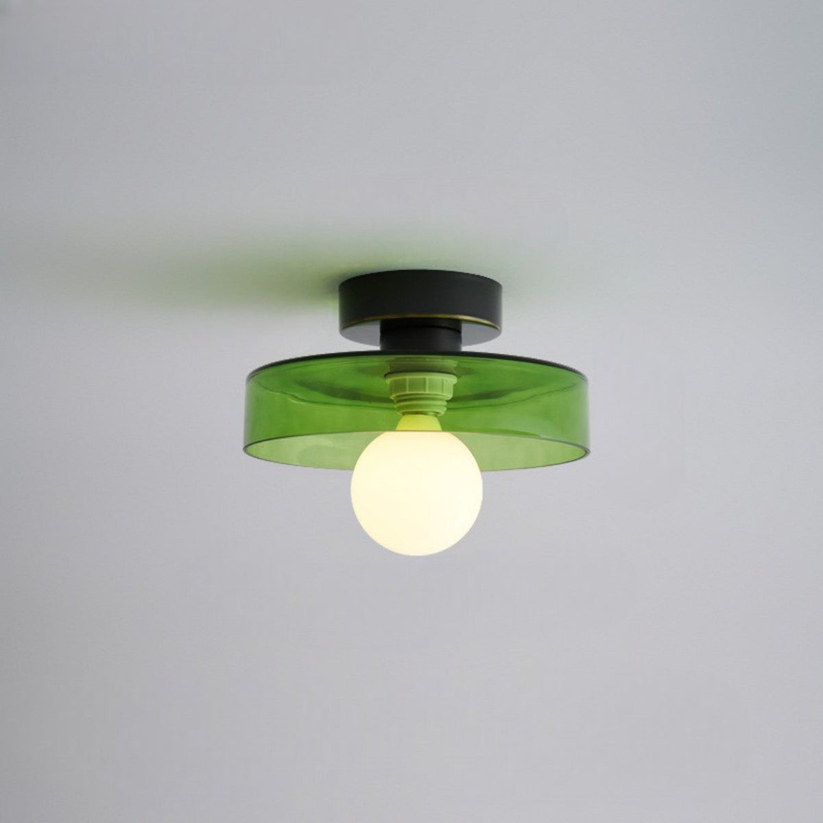 Semi Flush Ceiling Light — Round LED Glass Globe Fixture