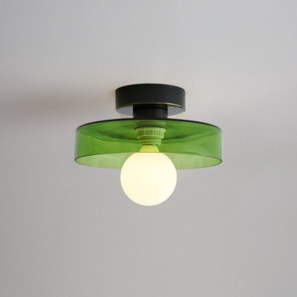 Semi Flush Ceiling Light — Round LED Glass Globe Fixture