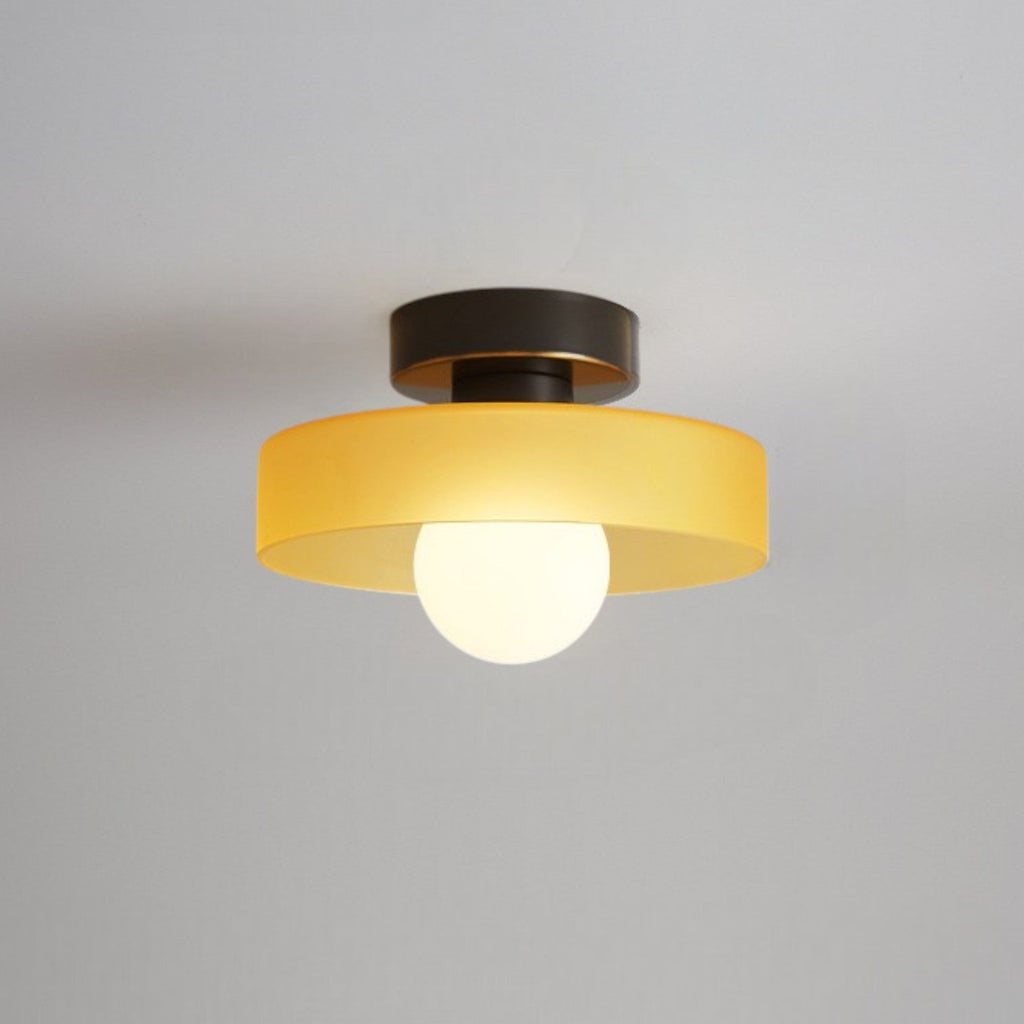 Semi Flush Ceiling Light — Round LED Glass Globe Fixture