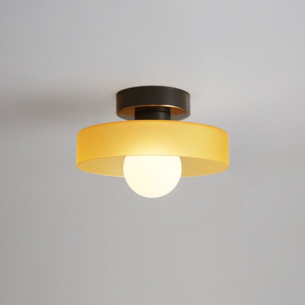 Semi Flush Ceiling Light — Round LED Glass Globe Fixture