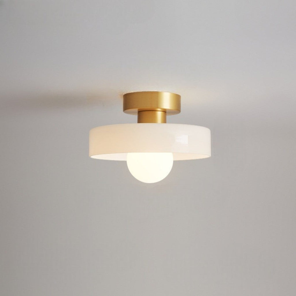Semi Flush Ceiling Light — Round LED Glass Globe Fixture