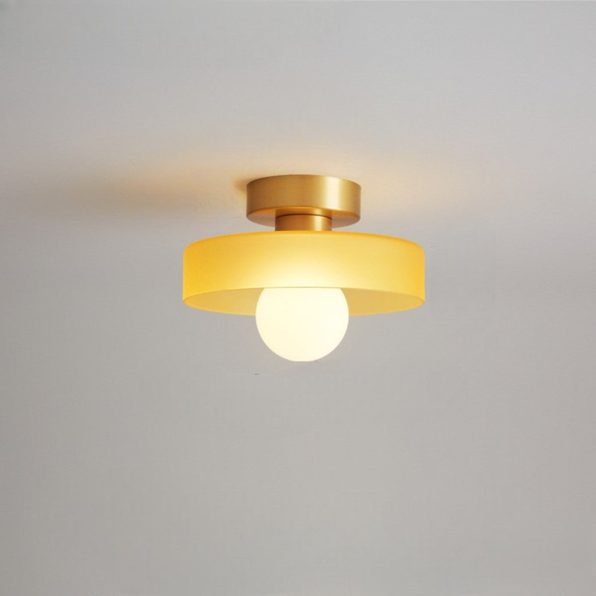 Semi Flush Ceiling Light — Round LED Glass Globe Fixture