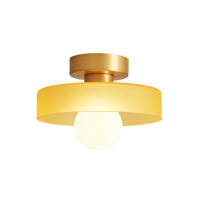 Semi Flush Ceiling Light — Round LED Glass Globe Fixture