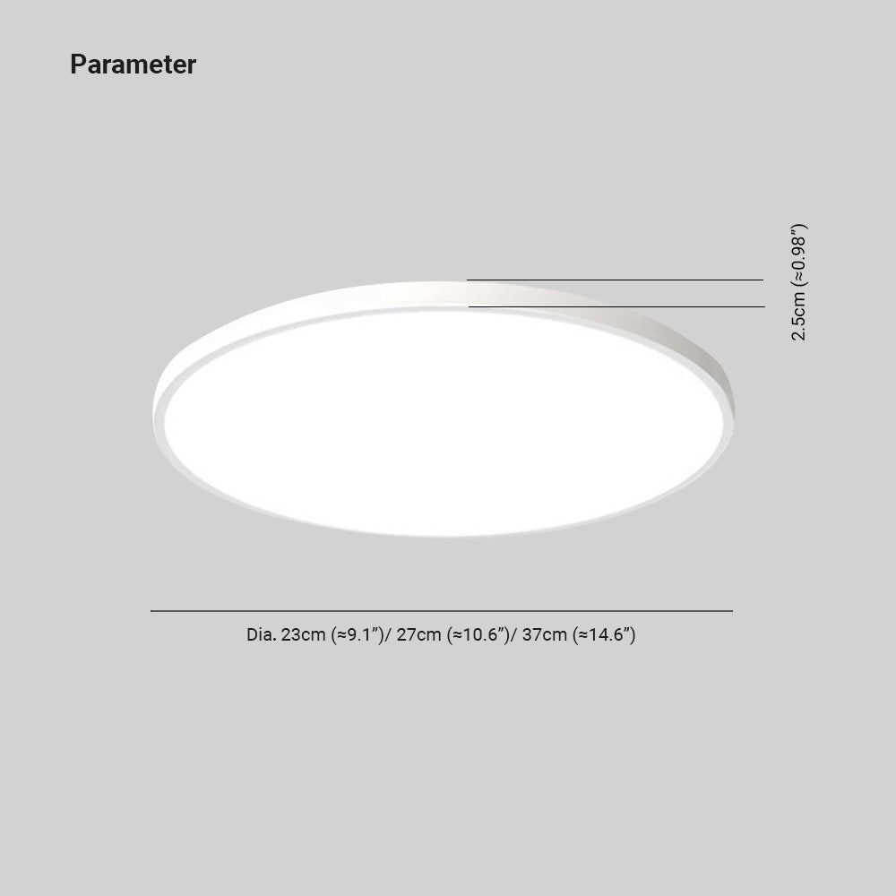 Plafonieră LED pentru baie IP44 — Profil rotund și subțire, alb-negru