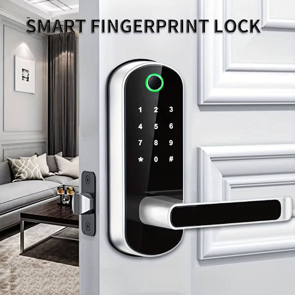 Serratura biometrica — impronta digitale, controllo tramite app, 5 metodi, 200 utenti