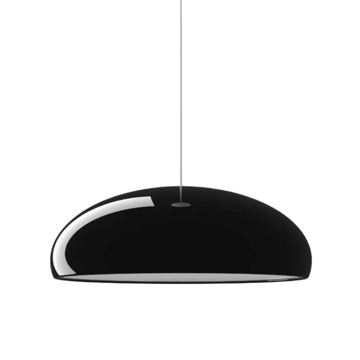 Lampă suspendată tip dom din aluminiu, minimalistă scandinavă — finisaj mat, bază deschisă