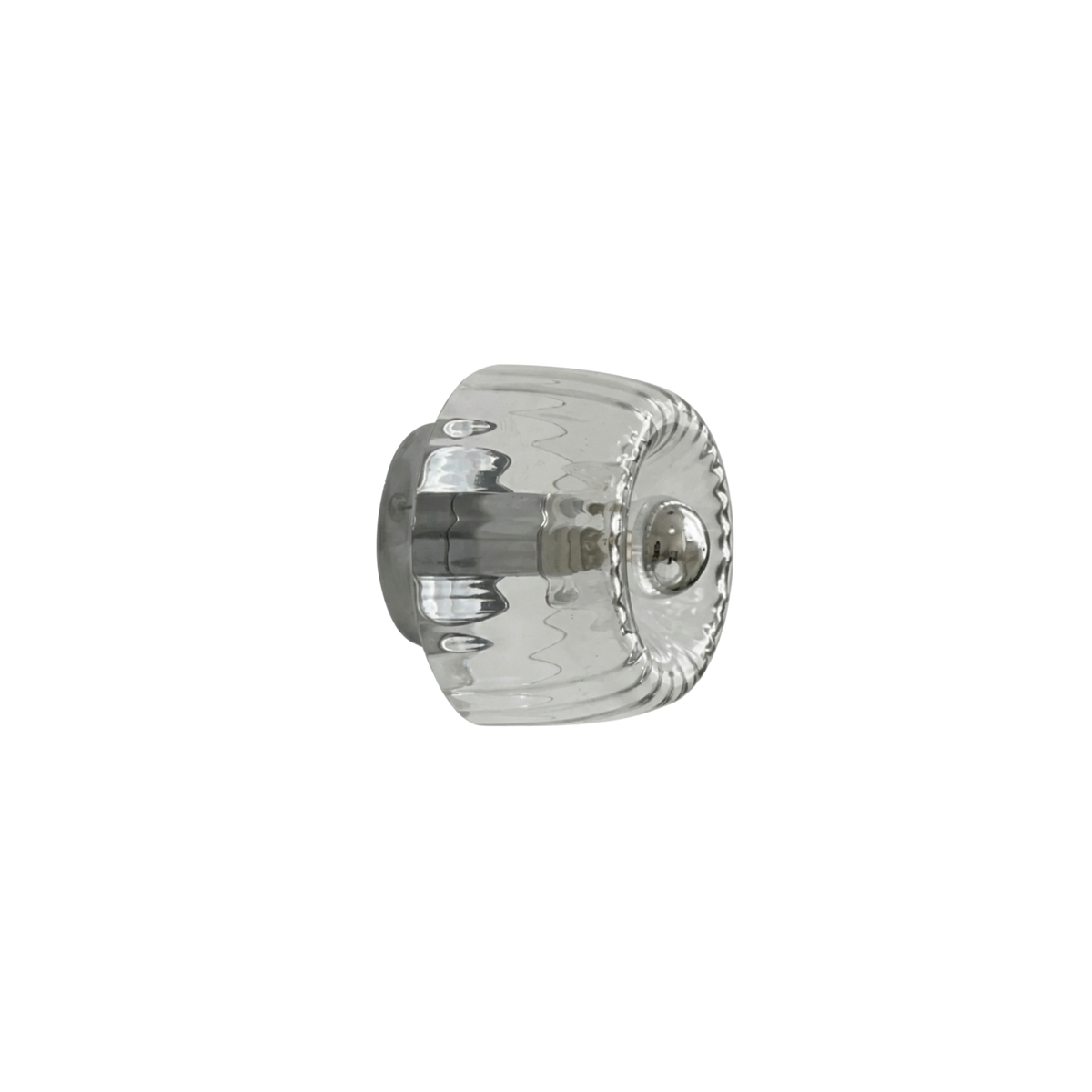 Scandi Round Ribbed Glass Wall Sconce