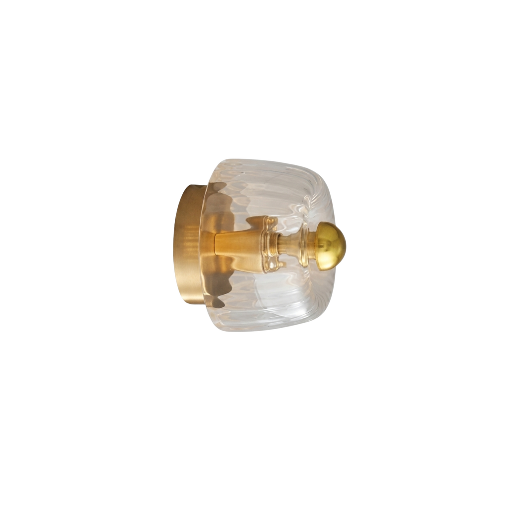Scandi Round Ribbed Glass Wall Sconce