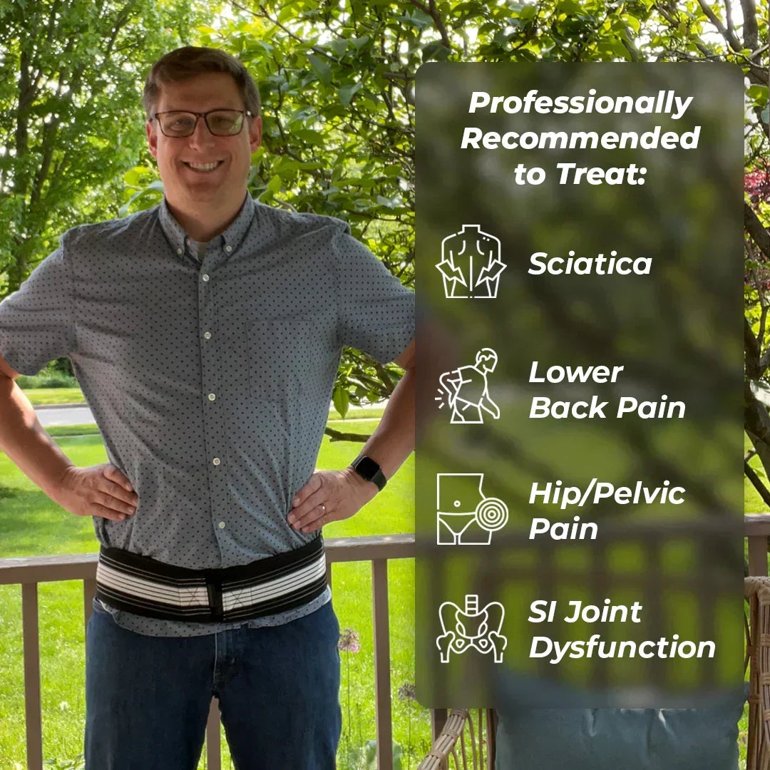 Terapeutický kompresní pás — nastavitelná podpora kyčlí, beder a páteře