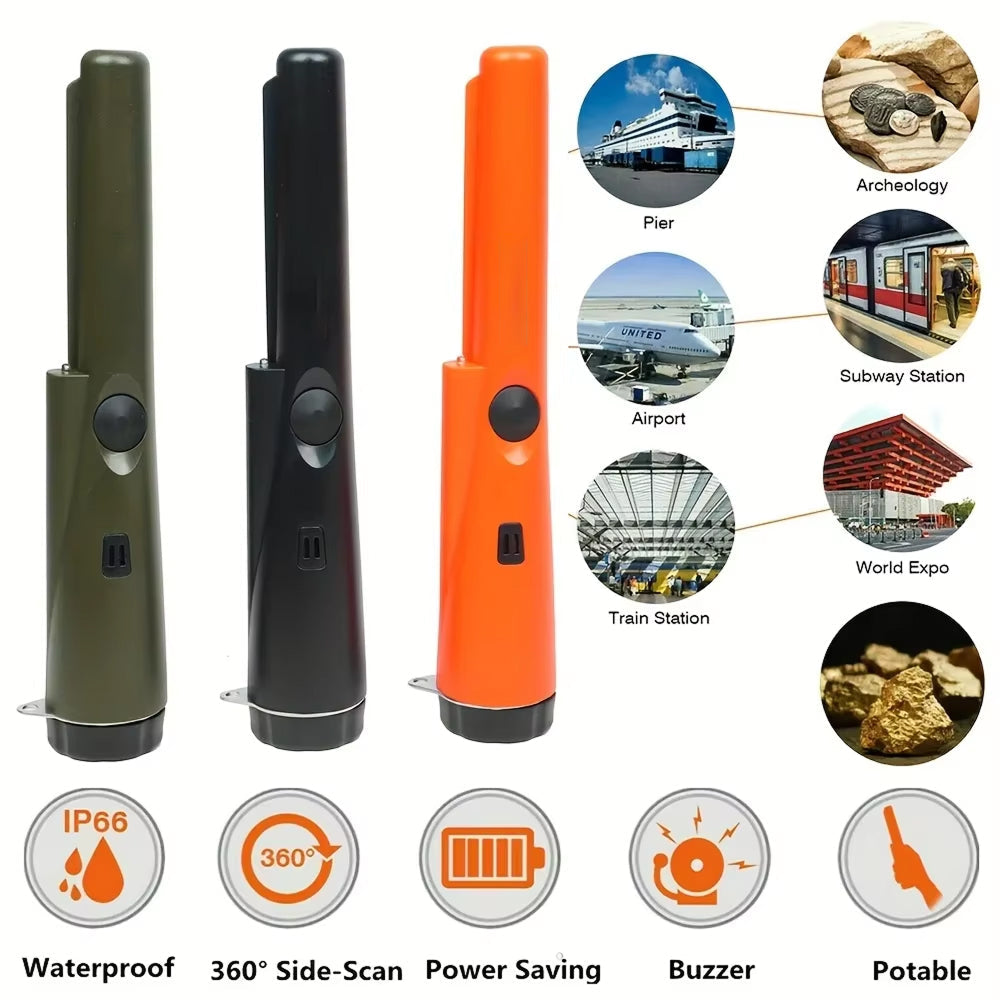 IP66 Waterproof Pinpointer — 360° Scan, Audio/Vibration Alerts