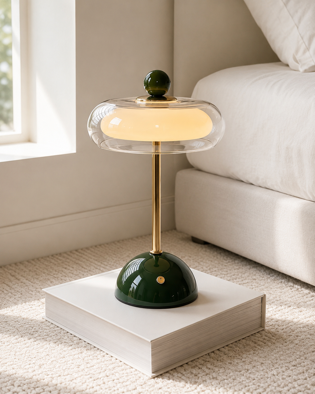 Lampada da scrivania a fungo mid-century — Ricaricabile, regolazione touch, 3 modalità