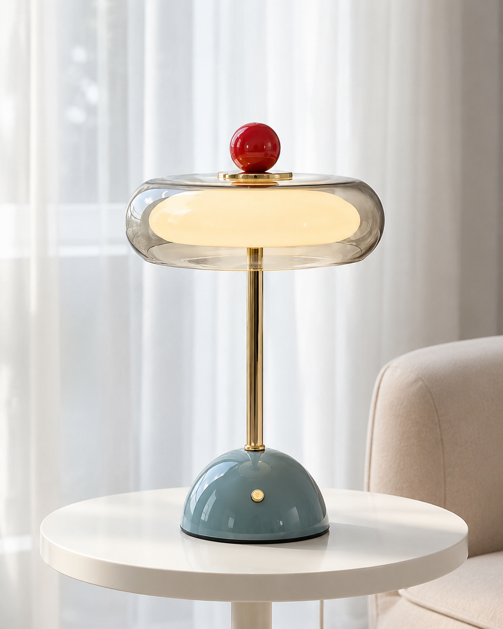 Lampada da scrivania a fungo mid-century — Ricaricabile, regolazione touch, 3 modalità