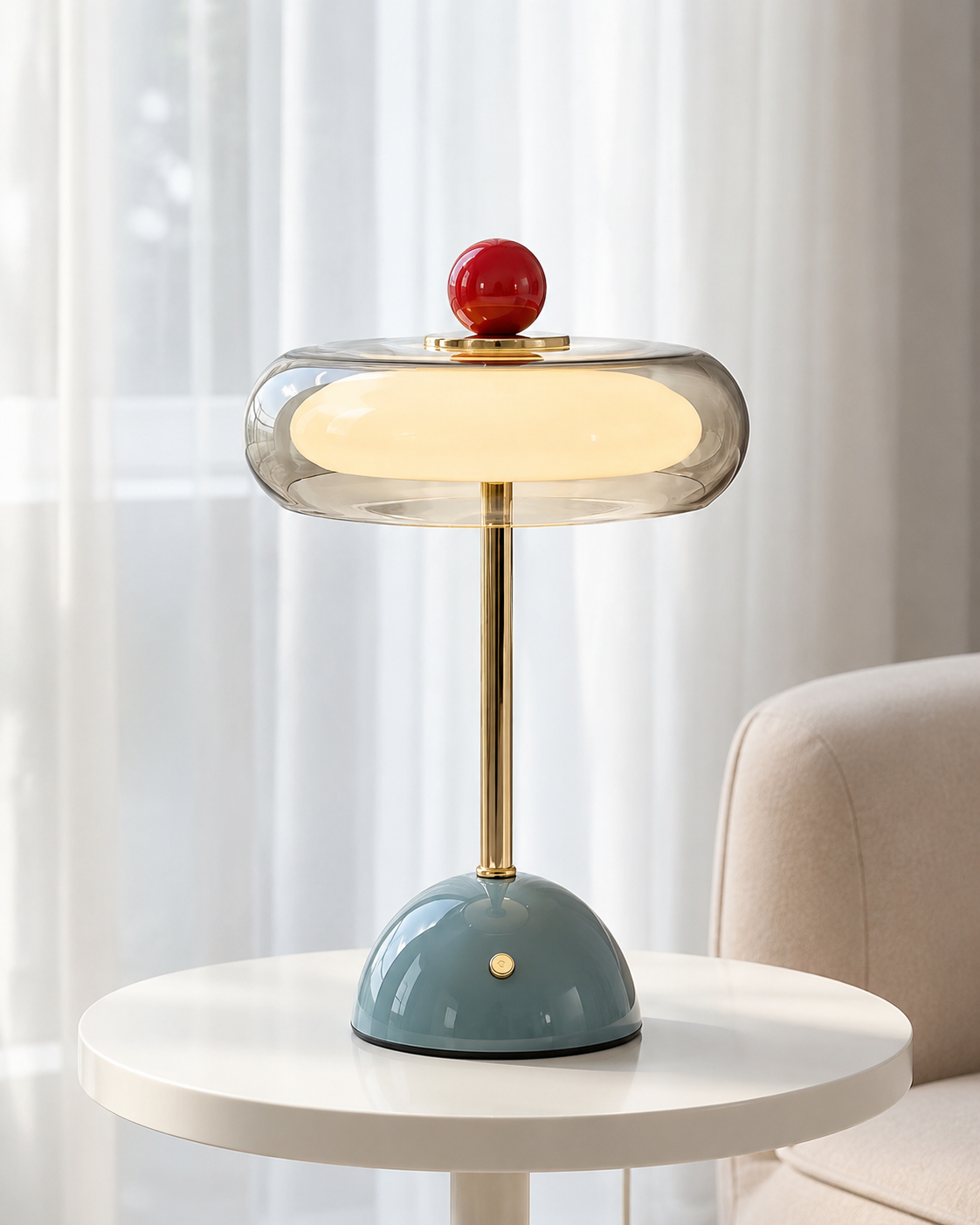 Lampada da scrivania a fungo mid-century — Ricaricabile, regolazione touch, 3 modalità