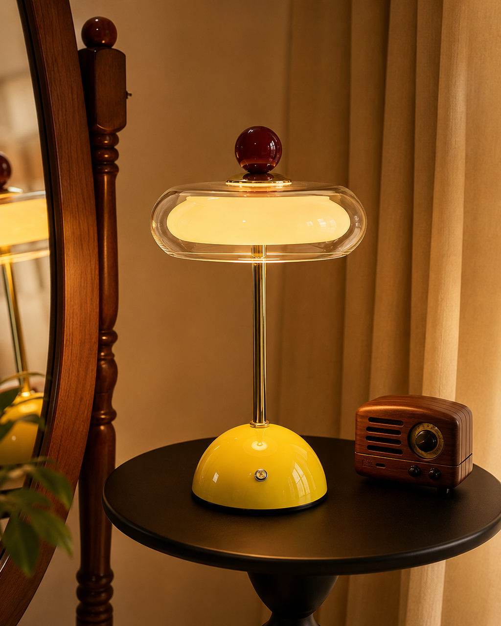 Lampada da scrivania a fungo mid-century — Ricaricabile, regolazione touch, 3 modalità