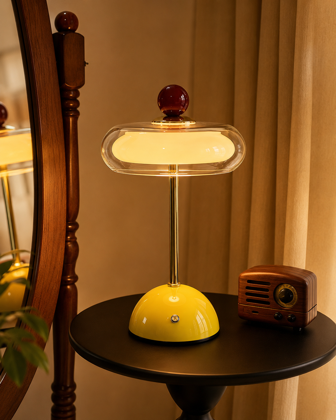Lampada da scrivania a fungo mid-century — Ricaricabile, regolazione touch, 3 modalità