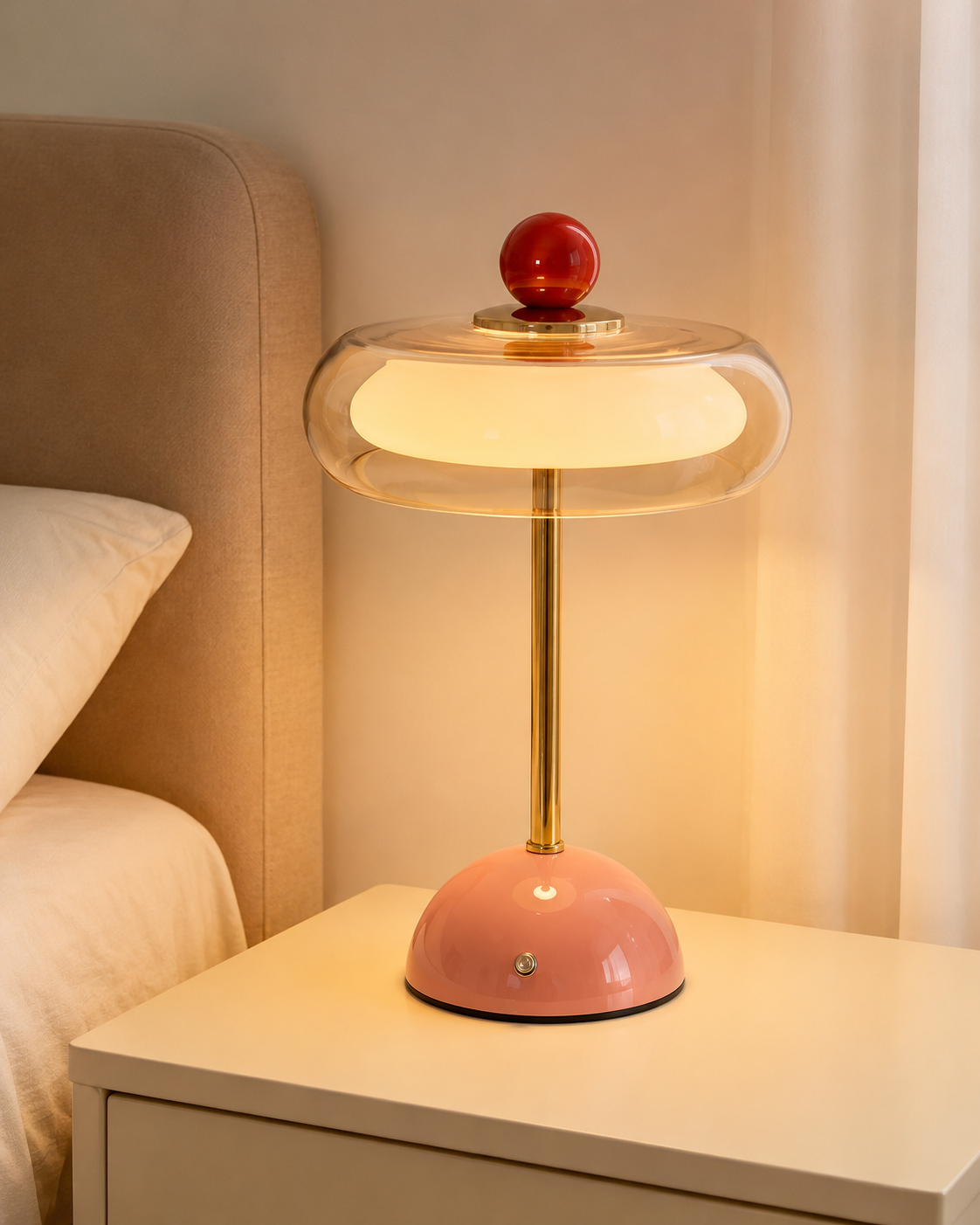 Lampada da scrivania a fungo mid-century — Ricaricabile, regolazione touch, 3 modalità