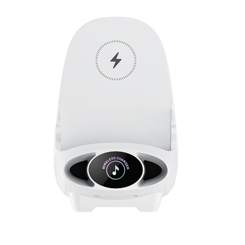 15W nabíjecí stojánek na telefon Qi - zesilovač zvuku, iPhone/Android
