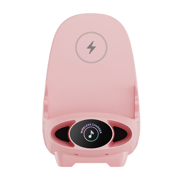 15W nabíjecí stojánek na telefon Qi - zesilovač zvuku, iPhone/Android
