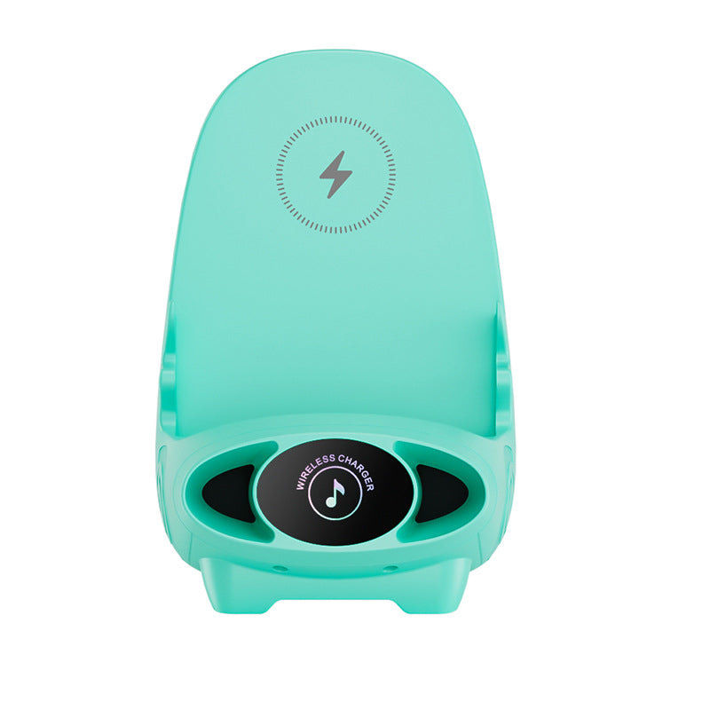 15W nabíjecí stojánek na telefon Qi - zesilovač zvuku, iPhone/Android