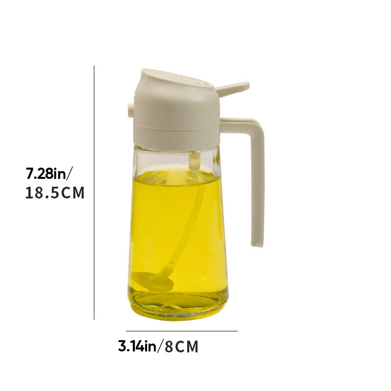 Skleněný rozprašovač oleje a nalévací láhev 16 oz — dvojí funkce, široké hrdlo