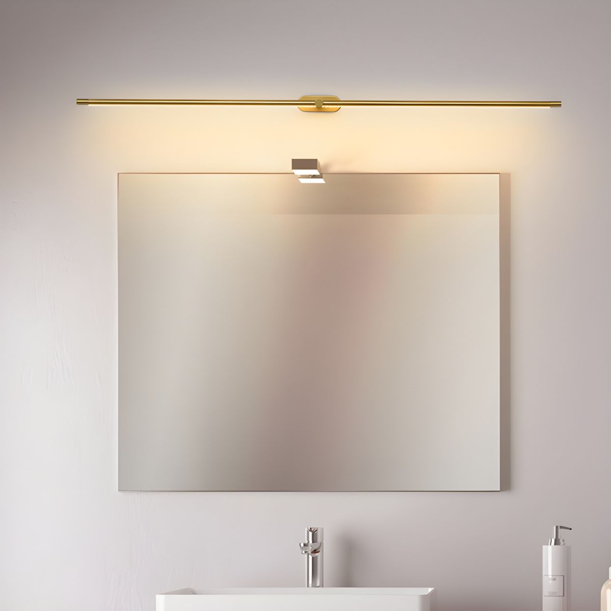 Aplique de pared LED inalámbrico — perfil lineal delgado, recargable, control táctil
