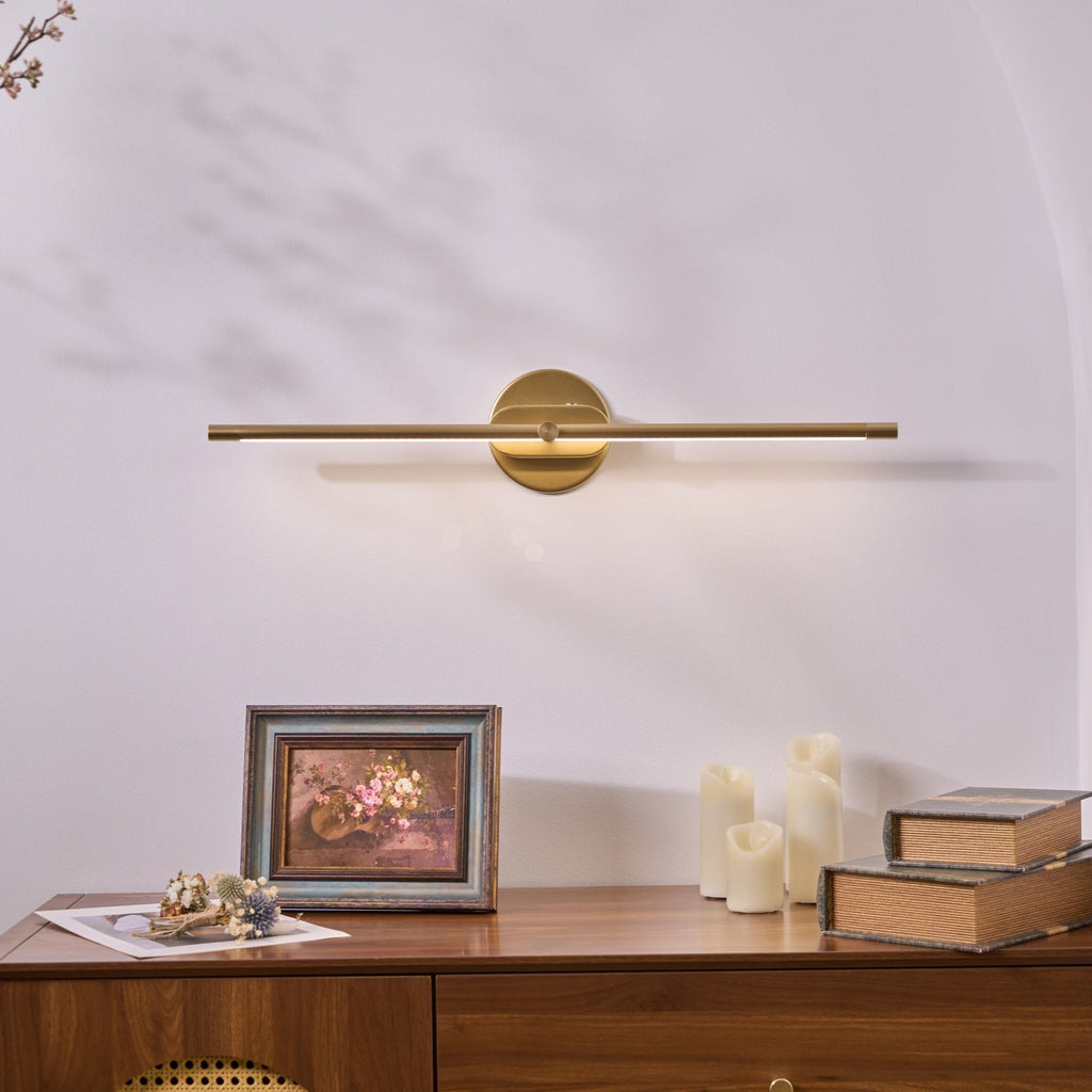 Aplique de pared LED inalámbrico — perfil lineal delgado, recargable, control táctil