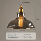 Retro Industrial Glass Pendant Light For Home And Bar