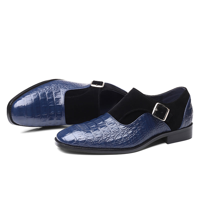 Zapatos Oxford de vestir para hombre de cuero sintético texturizado con cordones