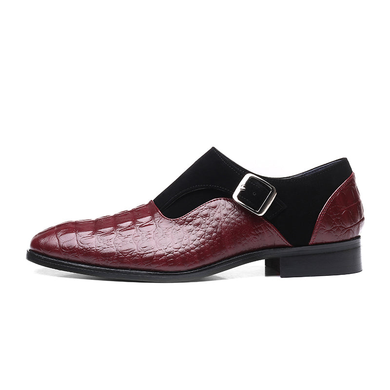 Oxford-Schuhe für Herren aus strukturiertem Kunstleder in Bordeaux – Schnürschuhe, wasserbeständig
