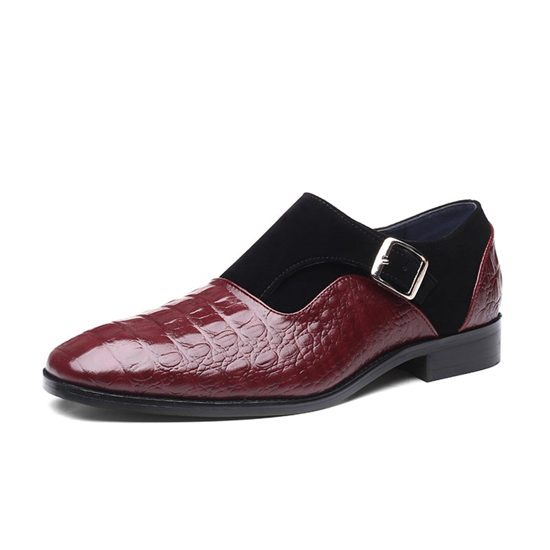 Oxford-Schuhe für Herren aus strukturiertem Kunstleder in Bordeaux – Schnürschuhe, wasserbeständig