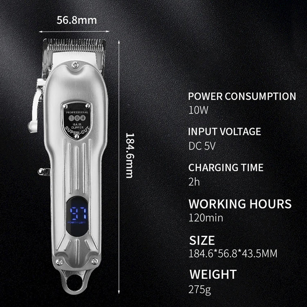 Wiederaufladbare Tierhaarschneider — Leiser Motor, Stahlklingen und LED-Display