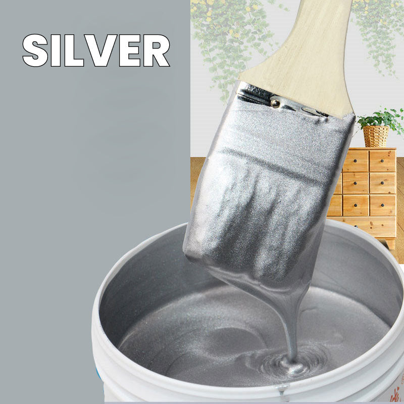 Metalická barva na vodní bázi se zlatým a stříbrným efektem plátkového kovu pro nábytek, DIY tvoření a dekoraci interiéru, netoxická, pro sprej, štětec i váleček | Thomler
