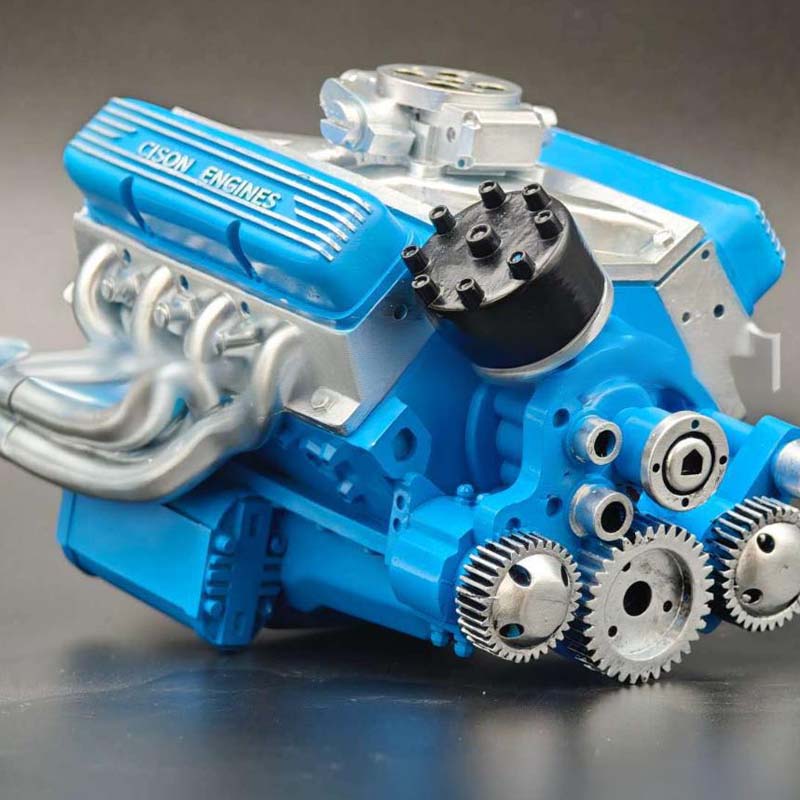 Gasoline-Powered V8 Kit — Functional Mini Motor, CDI, CNC Metal Parts