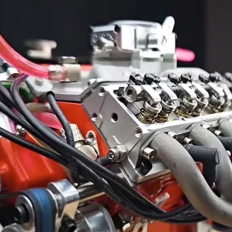 Gasoline-Powered V8 Kit — Functional Mini Motor, CDI, CNC Metal Parts