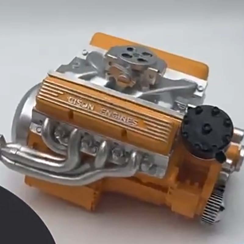Gasoline-Powered V8 Kit — Functional Mini Motor, CDI, CNC Metal Parts