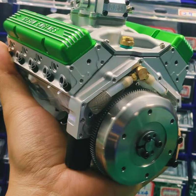 Gasoline-Powered V8 Kit — Functional Mini Motor, CDI, CNC Metal Parts
