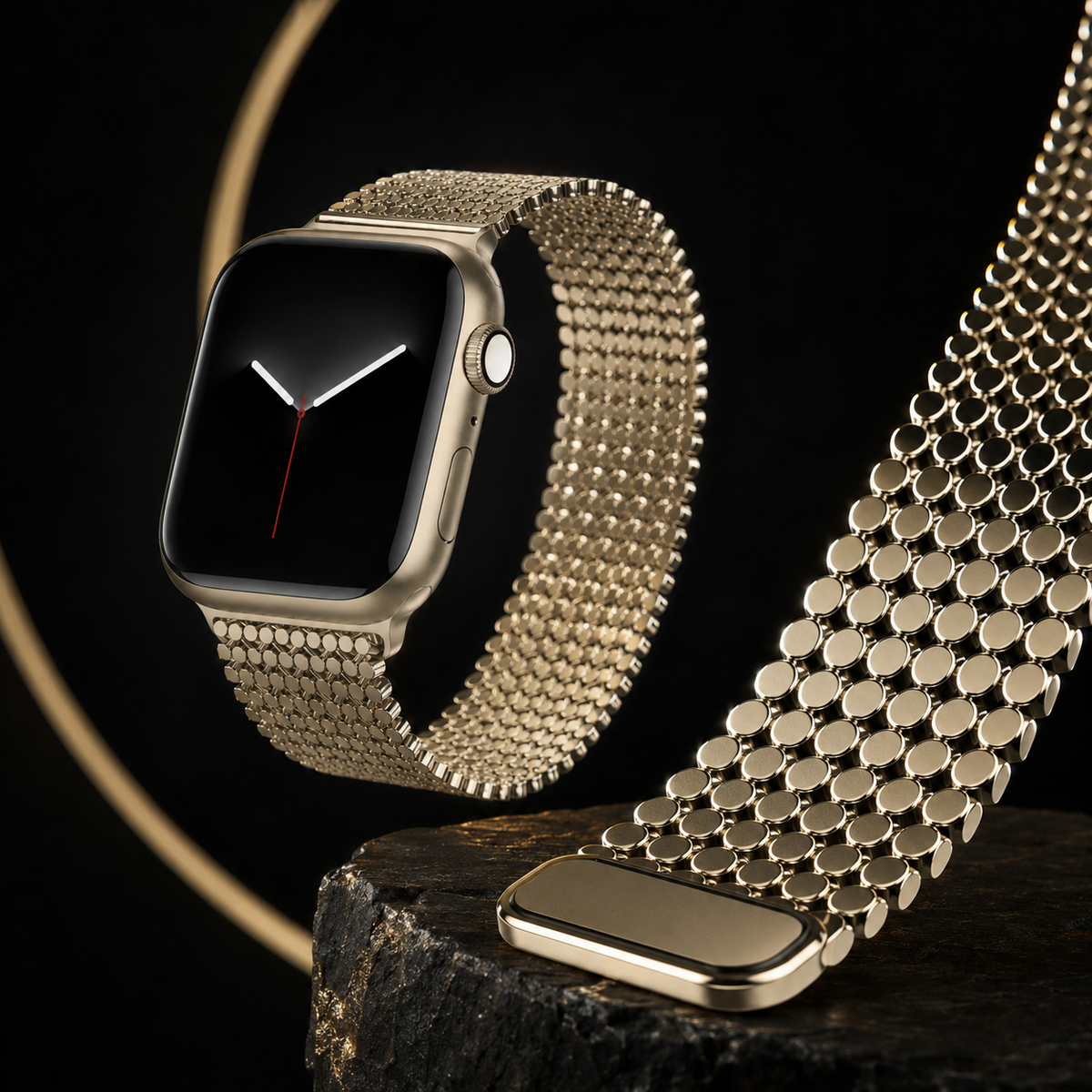 Correa de acero tejida para Apple Watch de 38mm–49mm — Cierre magnético