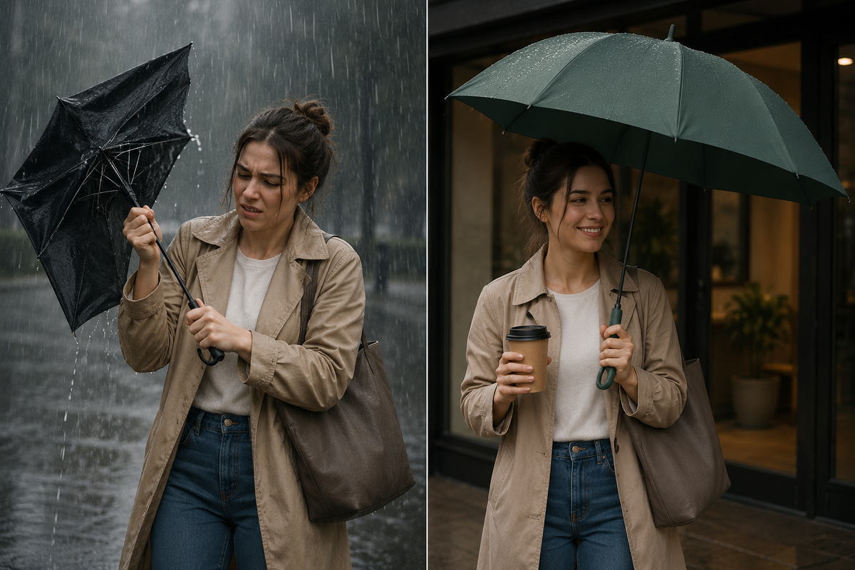 Automatic Travel Umbrella — 8-Rib Reinforced Frame, UV Protection
