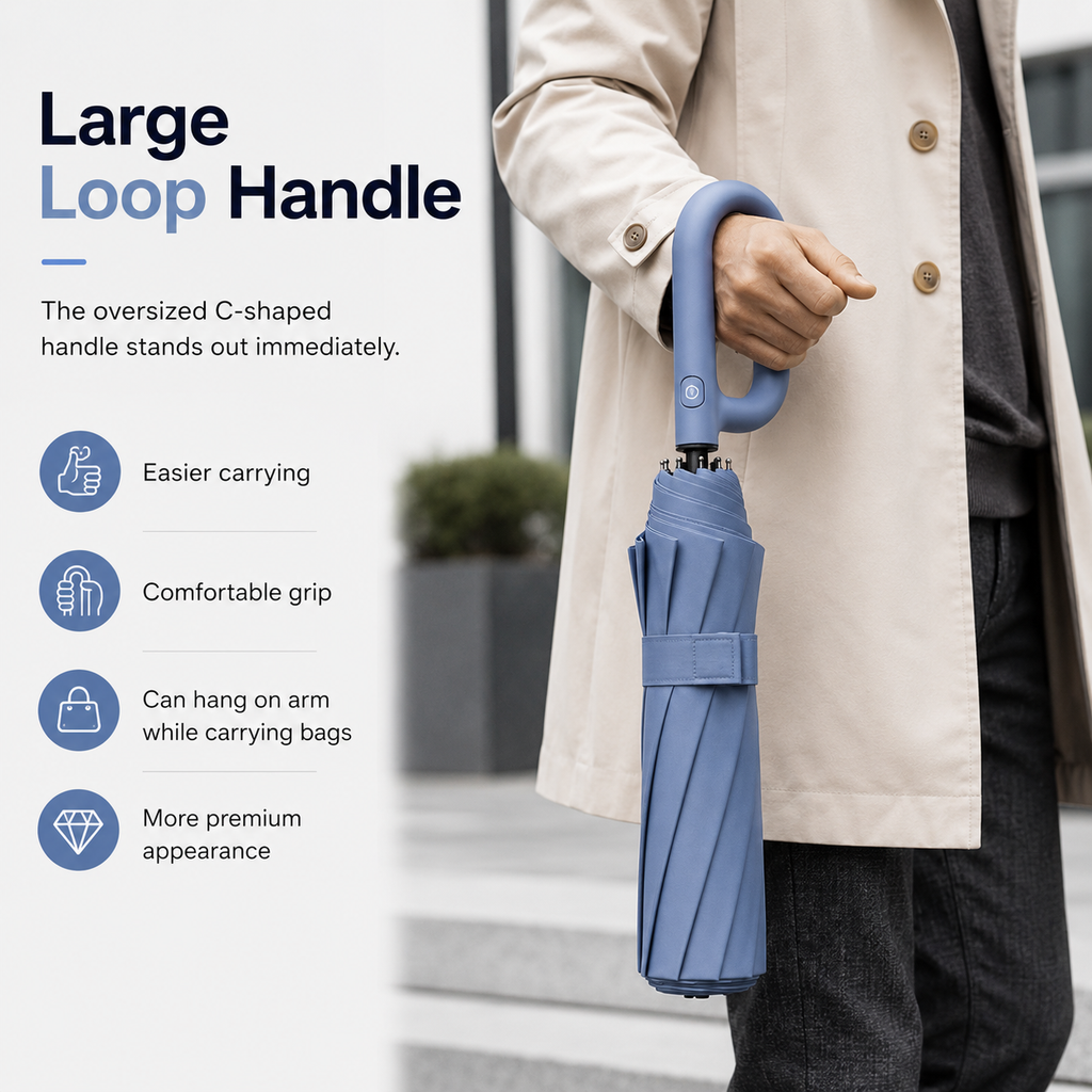 Automatic Travel Umbrella — 8-Rib Reinforced Frame, UV Protection