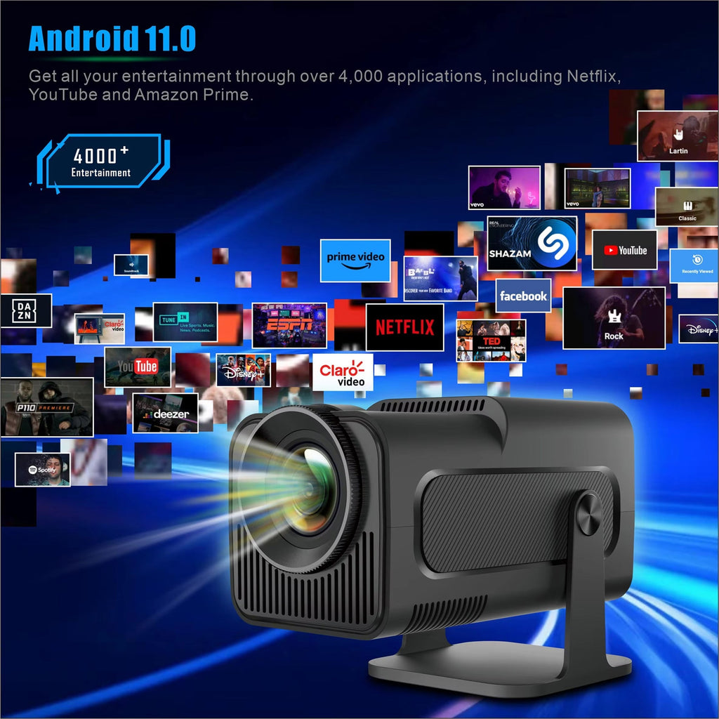 Portable Mini Projector 1080p Full HD — Android WiFi LED, 150-Inch