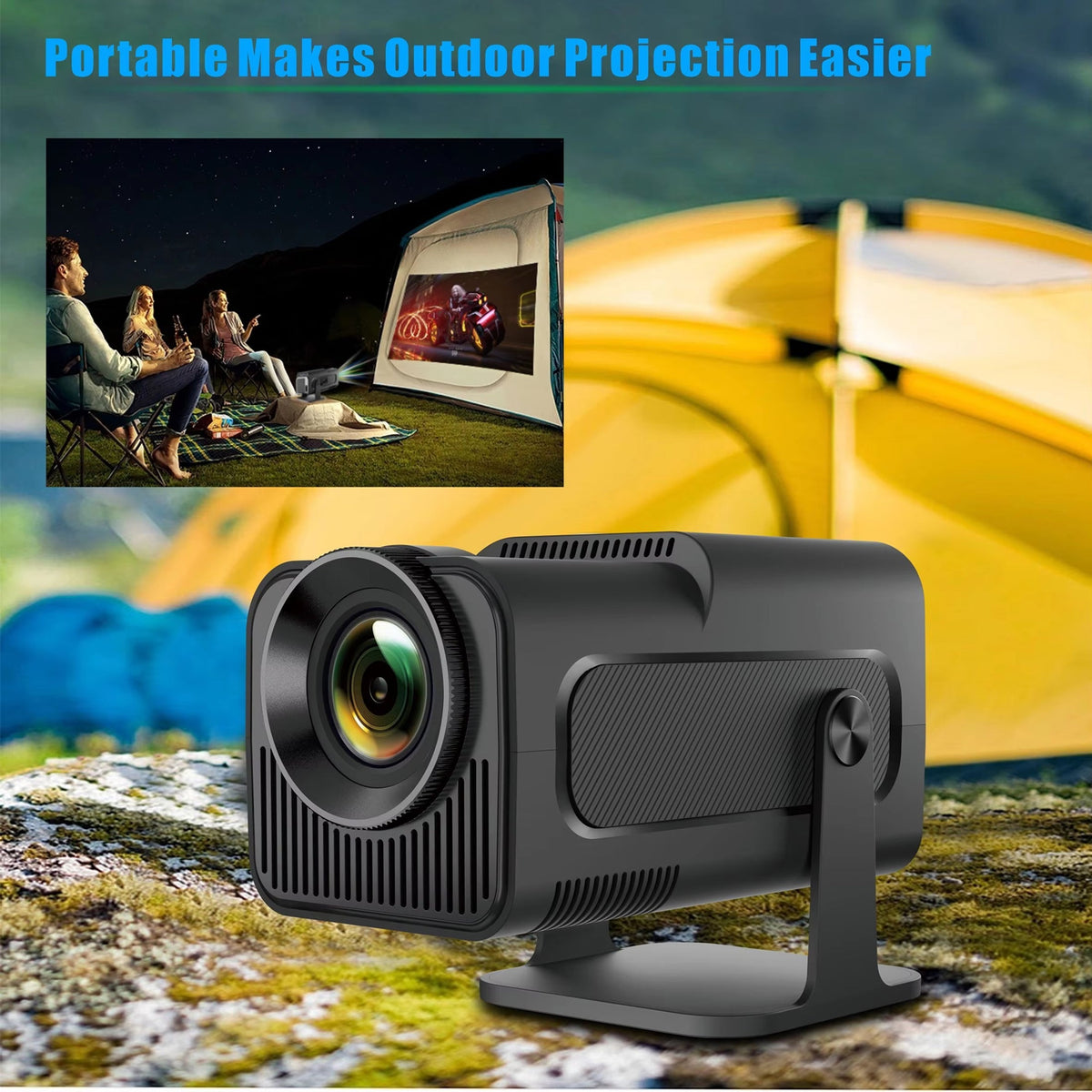 Portable Mini Projector 1080p Full HD — Android WiFi LED, 150-Inch