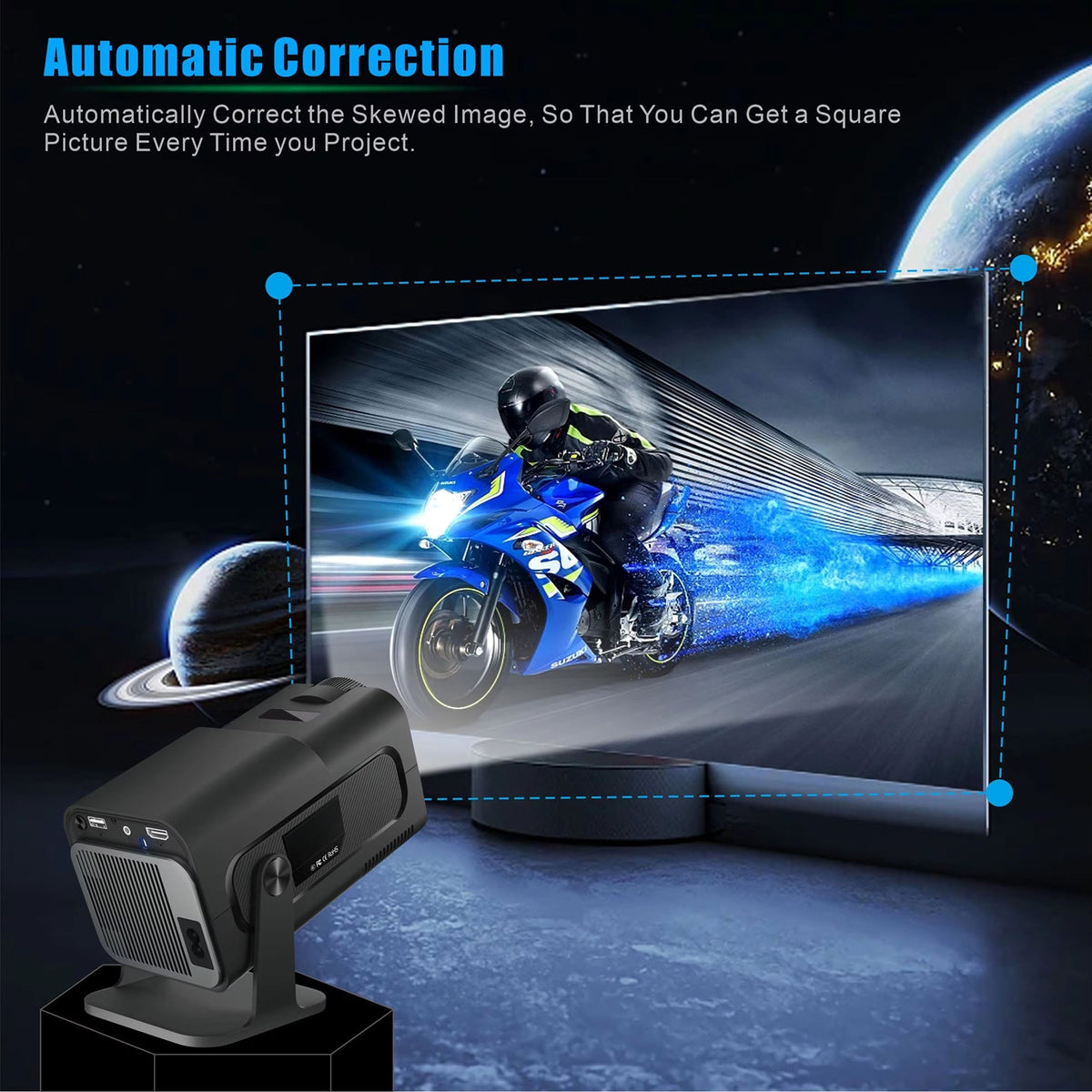 Portable Mini Projector 1080p Full HD — Android WiFi LED, 150-Inch