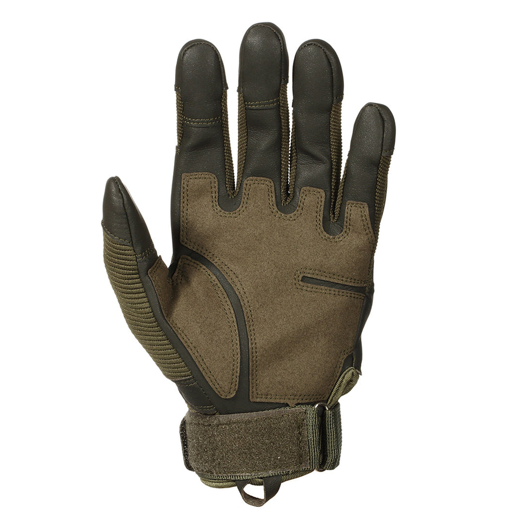 Tactische handschoenen met halve vingerbedekking - leren handpalm, katoenen rug