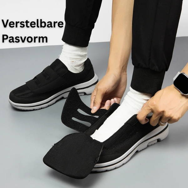 Wide-Fit Adjustable Footwear for Sensitive Feet — Hook-and-Loop Straps