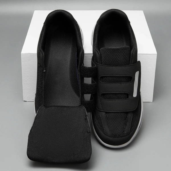 Wide-Fit Adjustable Footwear for Sensitive Feet — Hook-and-Loop Straps